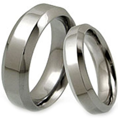 COI Titanium Polished Shiny Beveled Edges Ring-JT5017