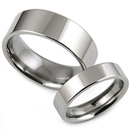 *COI Titanium Pipe Cut Flat Wedding Band Ring - JT165