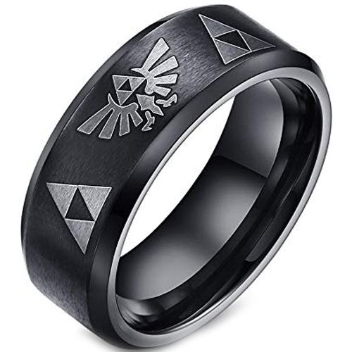 *COI Black Tungsten Carbide Legend Zelda Ring - TG2061A