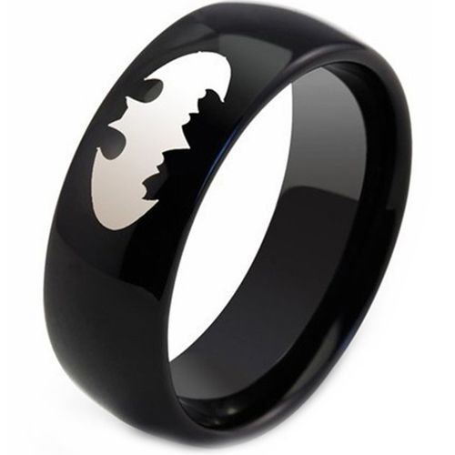 **COI Black Titanium Bat Man Dome Court Ring - JT1501