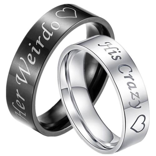 **COI Titanium Her Weirdo His Crazy Dome Court Ring - JT3376