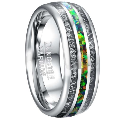 COI Tungsten Carbide Crushed Opal & Meteorite Ring-TG5026