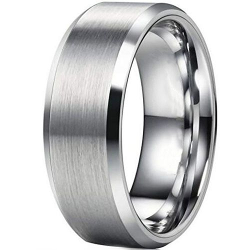 *COI Titanium Polished Matt Beveled Edges Ring - JT054A