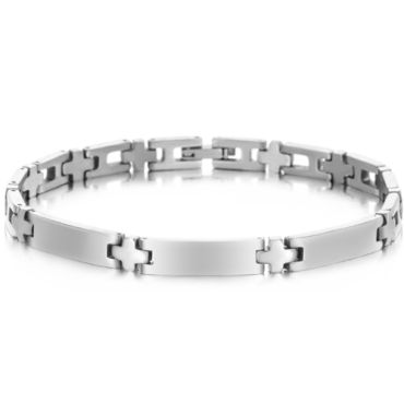 ***COI Titanium Cross Bracelet With Steel Clasp(Length: 8.46 inches)-00086A