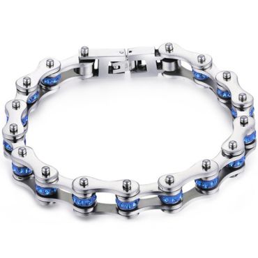 ***COI Titanium Blue Cubic Zirconia Bracelet With Steel Clasp(Length: 8.27 inches)-00240A