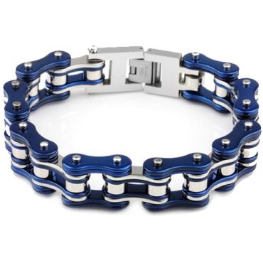 ***COI Titanium Blue Silver Bracelet With Steel Clasp(Length: 8.85 inches)-00247A