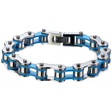 ***COI Titanium Blue Silver Bracelet With Steel Clasp(Length: 8.46 inches)-00276A