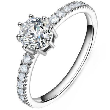***COI Sterling Silver 925 Solitaire Ring With Cubic Zirconia-00349A
