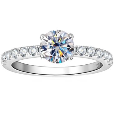 ***COI Sterling Silver 925 Solitaire Ring With Moissanite-00358A