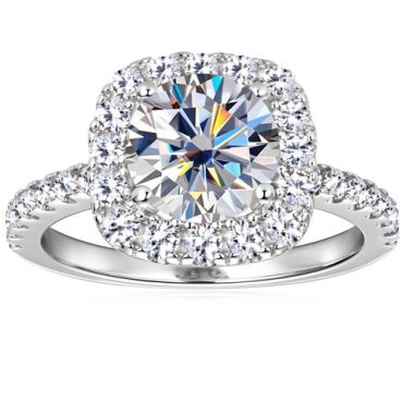 ***COI Sterling Silver 925 Solitaire Ring With Moissanite-00359A