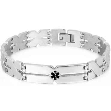 ***COI Titanium Medical Alert Bracelet With Steel Clasp(Length: 8.27 inches)-00461A