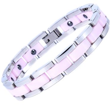 ***COI Titanium Ceramic Bracelet With Steel Clasp(Length: 8.27 inches)-00502A