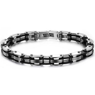 ***COI Titanium Black Gold Tone Bracelet With Steel Clasp(Length: 8.66 inches)-00593A