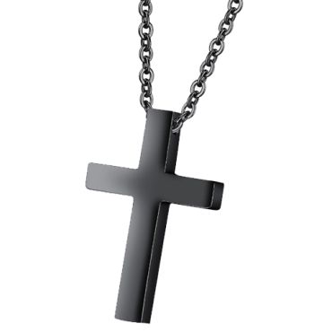 ***COI Titanium Black/Gold Tone/Silver/Rose Cross Pendant-00676A 