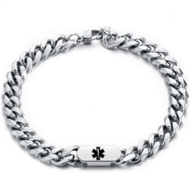 ***COI Titanium Medical Alert Bracelet With Steel Clasp(Length: 7.28 inches)-00684A