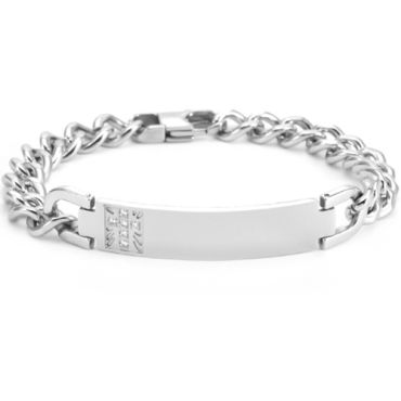 ***COI Titanium Gold Tone/Silver Cross Bracelet With Steel Clasp(Length: 8.27 inches)-00901A