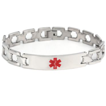 ***COI Titanium Medical Alert Bracelet With Steel Clasp(Length: 8.27 inches)-01081A