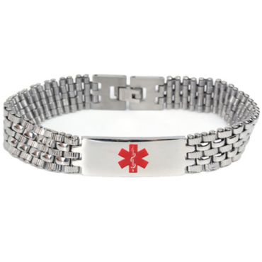 ***COI Titanium Medical Alert Bracelet With Steel Clasp(Length: 8.27 inches)-01082A