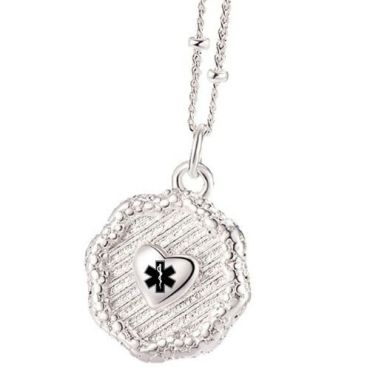 ***COI Titanium Medical Alert Heart Pendant-01094A