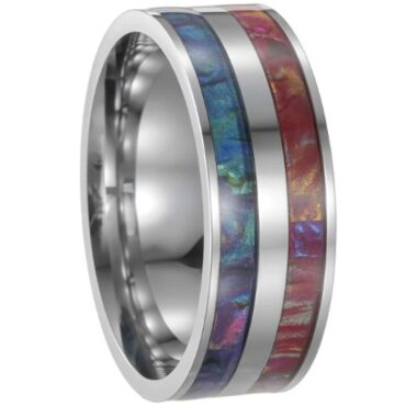 ***COI Titanium Ring With Abalone Shell-01249A