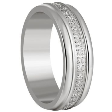 ***COI Titanium Gold Tone/Silver Ring With CNC Cubic Zirconia-01268A