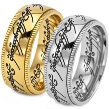 ***COI Titanium Black/Gold Tone/Silver Lord The Ring Ring-01270A
