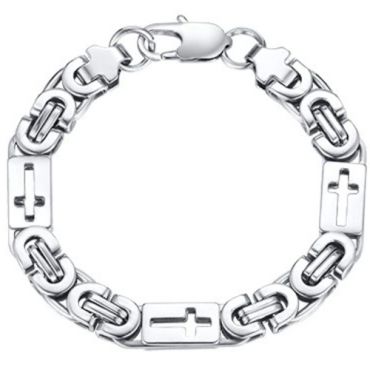 ***COI Titanium Cross Bracelet With Steel Clasp(Length: 8.66 inches)-01294A