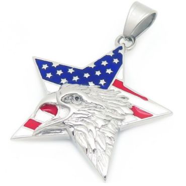***COI Titanium American Flag Eagle Pendant-01331A