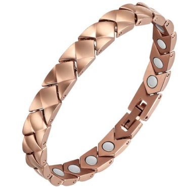 ***COI Titanium Black/Gold Tone/Silver/Rose Bracelet With Steel Clasp(Length: 8.27 inches)-01338A