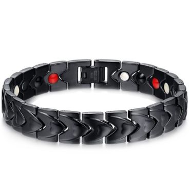 ***COI Black Titanium Bracelet With Steel Clasp(Length: 8.46 inches)-01356A