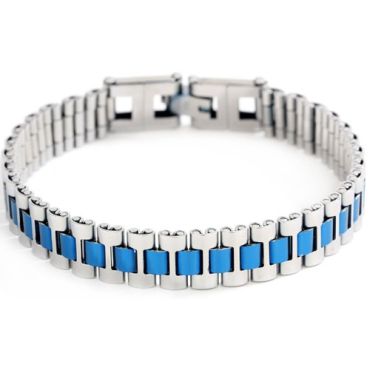 ***COI Titanium Blue Silver/Blue Bracelet With Steel Clasp(Length: 8.27 inches)-01410A