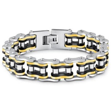 ***COI Titanium Black Silver Ceramic Bracelet With Steel Clasp(Length: 8.27 inches)-01575A