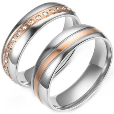 ***COI Titanium Rose Silver Ring With/Without Cubic Zirconia-01584A