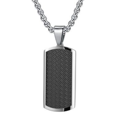 ***COI Titanium Black/Gold Tone Silver Tag Pendant-01628A