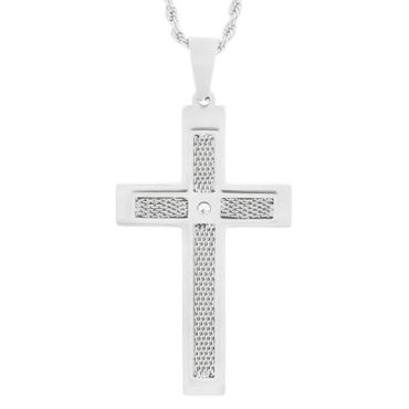 ***COI Titanium Black/Gold Tone/Silver Cross & Wire Pendant-01643A