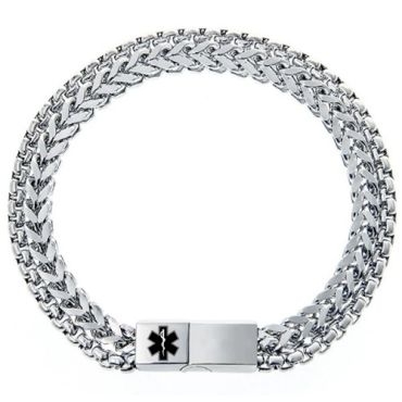 ***COI Titanium Medical Alert Bracelet With Steel Clasp(Length: 8.27 inches)-01650A