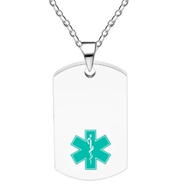***COI Titanium Black/Gold Tone/Silver Medical Alert Custom Engraving Pendant-01661A