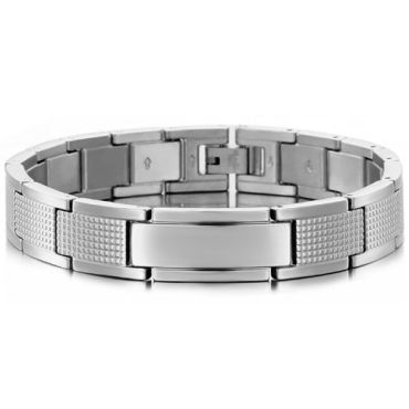 ***COI Titanium Black/Gold Tone/Silver Bracelet With Steel Clasp(Length: 8.07 inches) -01709A