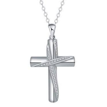 ***COI Titanium Cross Pendant With Cubic Zirconia-01715A