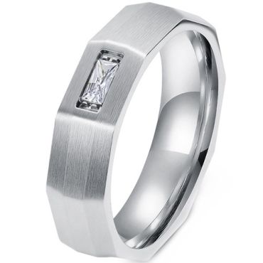 ***COI Titanium Gold Tone/Silver Ring With Cubic Zirconia-01863A