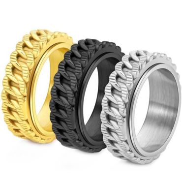 ***COI Titanium Black/Gold Tone/Silver Celtic Ring-01927A