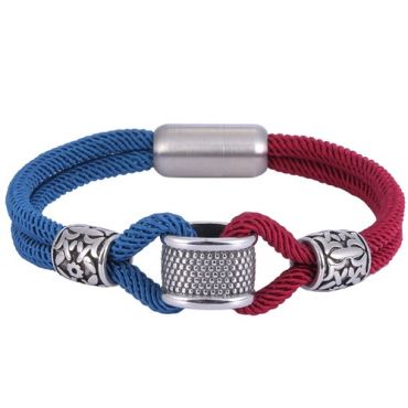 ***COI Titanium Black Silver Floral & Celtic Bracelet With Steel Clasp(Length: 8.07 inches)-01932A