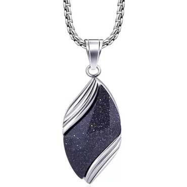 ***COI Titanium Black Meteorite Pendant-01989A