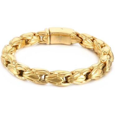 ***COI Titanium Silver/Gold Tone Bracelet With Steel Clasp(Length: 8.66 inches)-01991A