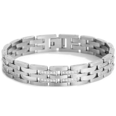 ****COI Titanium Cubic Zirconia Bracelet With Steel Clasp(Length: 8.66 inches)-02039A