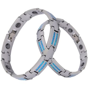 ****COI Tungsten Carbide Crushed Opal Bracelet With Steel Clasp(Length: 8.27 inches)-02120A