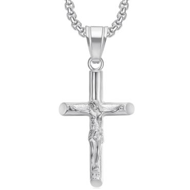 ****COI Titanium Gold Tone/Silver Jesus Cross Pendant-02166A