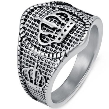 ****COI Titanium Gold Tone/Silver Crown Ring-02216A