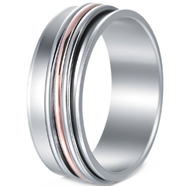 ****COI Titanium Silver Gold Tone/Rose Ring-02233A