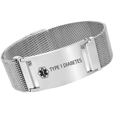 ****COI Titanium Black/Gold Tone/Silver Medical Alert Bracelet With Steel Clasp(Length: 8.86 inches)-02251A